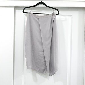 Reiss Size 4 Asymmetric Drape Skirt in Gray Lavender